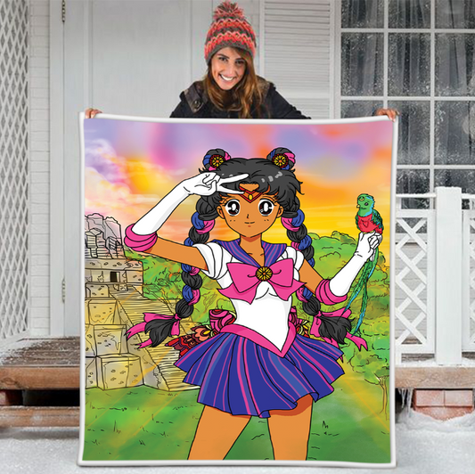 Sailor Moon Flannel Blanket with fleece