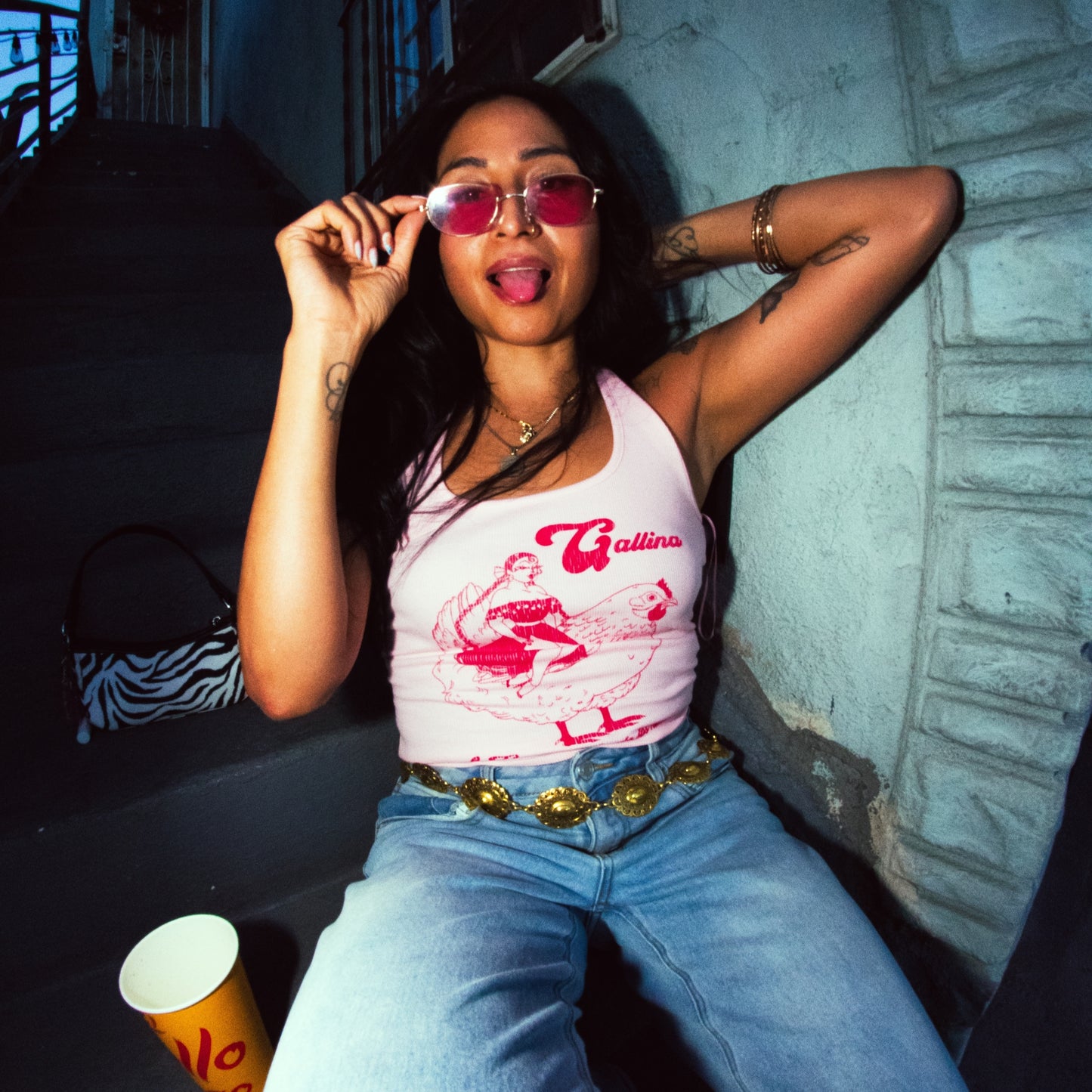GALLINA PINK HALTER TOP