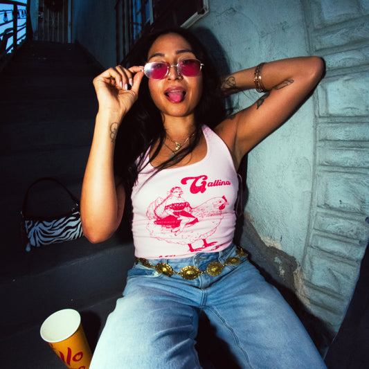 GALLINA PINK HALTER TOP