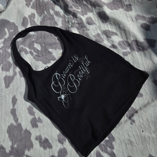 BROWN IS HALTER TOP