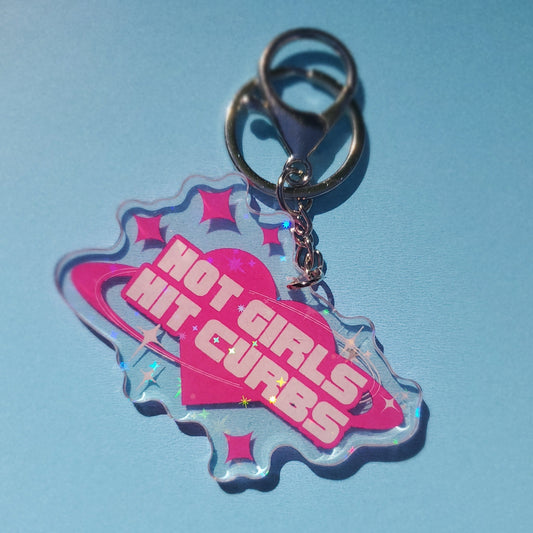 HOT GIRLS HIT CURBS KEYCHAIN