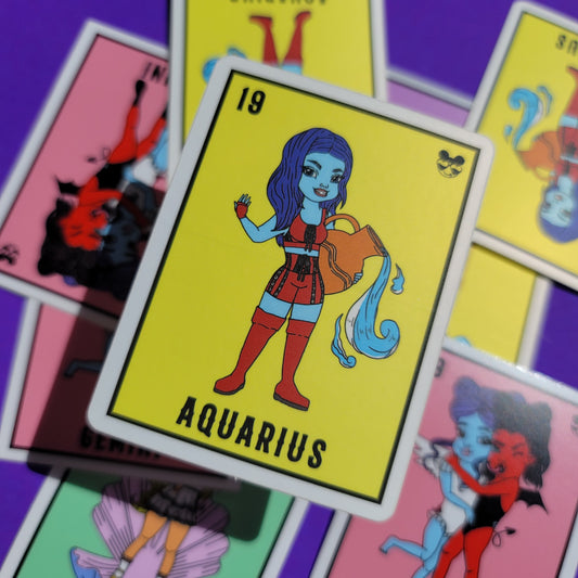 AQUARIUS ZODIAC LOTERIA STICKER
