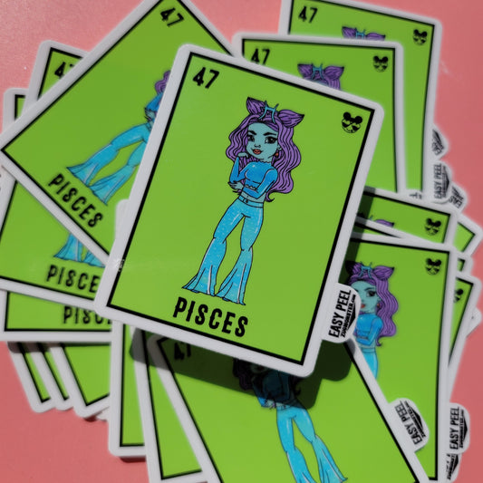 PISCES ZODIAC LOTERIA STICKER
