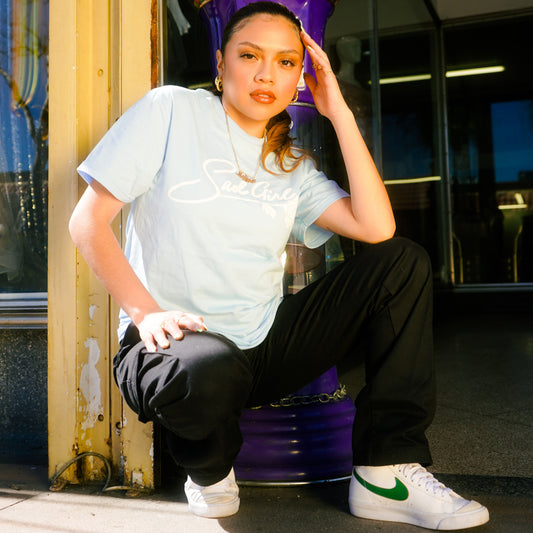 BABY BLUE SAD GIRL TEE