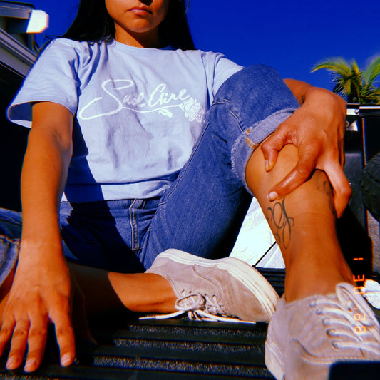BABY BLUE SAD GIRL TEE