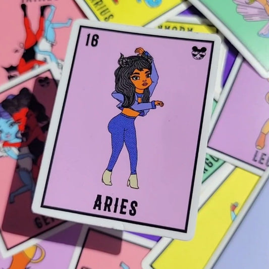 ARIES ZODIAC LOTERIA STICKER